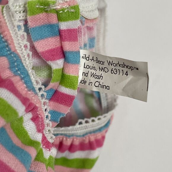 Build A Bear Workshop BABW Underwear Briefs Pink White Blue Green Striped - Picture 3 of 3